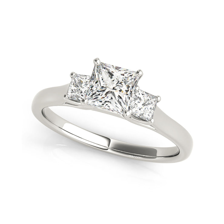 Three Stone Princess Cut Diamond Engagement Ring(  1 CTW)