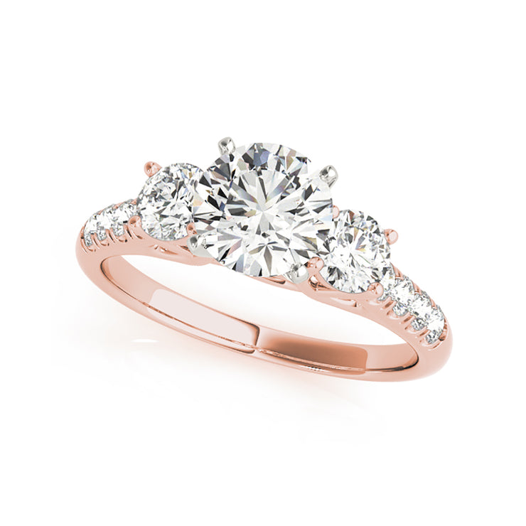 Exemptionalry Timeless And Elegant Trinity Diamond Engagement Ring(  1 CTW)