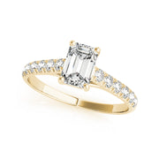 Emerald Cut Diamond With Side Diamond Engagement Ring(  0.68 CTW)
