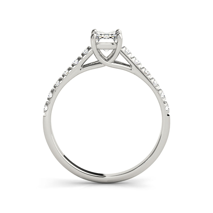 Emerald Cut Diamond With Side Diamond Engagement Ring(  0.68 CTW)