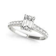Emerald Cut Diamond With Side Diamond Engagement Ring(  0.68 CTW)