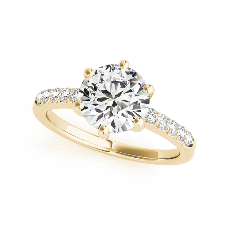 Classic Six Prongs Round Brilliant Cut Diamond Engagment Ring(  0.67 CTW)