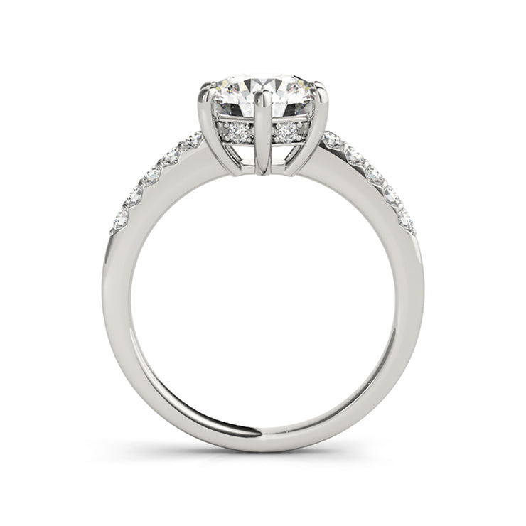 Classic Six Prongs Round Brilliant Cut Diamond Engagment Ring(  0.67 CTW)