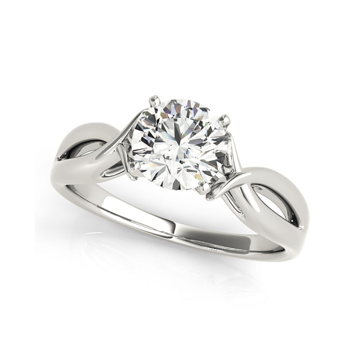 Solitaire Curved Band Diamond Engagement Ring(  0.5 CTW)