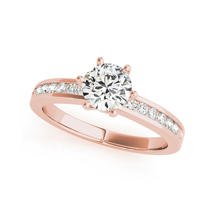 Six-prong Set Solitaire Round Brilliant Cut diamond engagement Ring(  0.68 CTW)