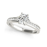 Six-prong Set Solitaire Round Brilliant Cut diamond engagement Ring(  0.68 CTW)