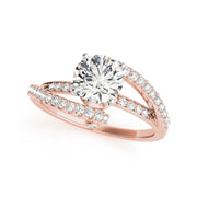 Classic Solitaire Round Brilliant Cut Bypass Diamond Engagement Ring(  0.78 CTW)