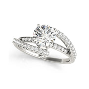 Classic Solitaire Round Brilliant Cut Bypass Diamond Engagement Ring(  0.78 CTW)