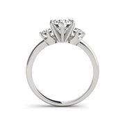 Trinity Round Brilliant Cut Diamond In Plain Band Diamond Engagment Ring( 0.64 CTW)
