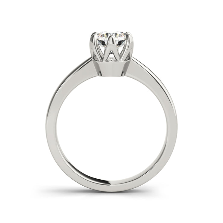 Simple Classic Solitaire Tapered Diamond Band Engagement Ring(  0.5 CTW)