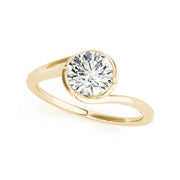 Round Brilliant Cut Bezel Set Diamond Engagement Ring(  0.5 CTW)