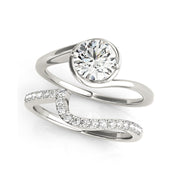 Round Brilliant Cut Bezel Set Diamond Engagement Ring(  0.5 CTW)