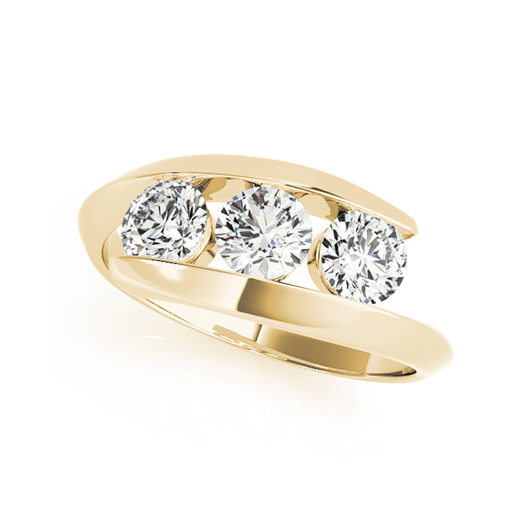 Round Bypass Plain Shank Diamond Engagement Ring(  1 .50 CTW)