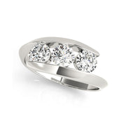 Round Bypass Plain Shank Diamond Engagement Ring(  1 .50 CTW)