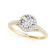 Dainty Shank Round Halo Diamond Engagement Ring(  0.89 CTW)