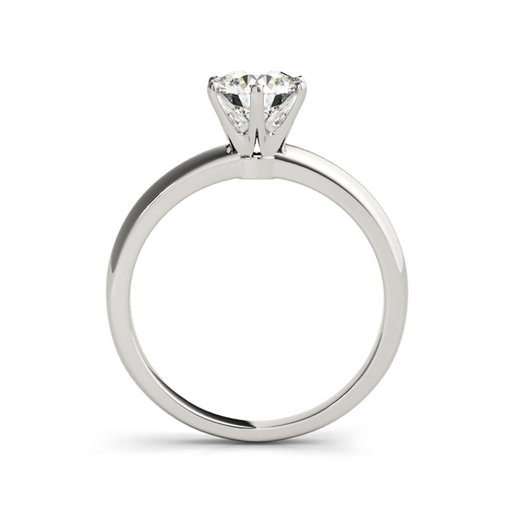 Six Prong Solitaire Round Brilliant Cut Diamond Engagement Ring(  0.5 CTW)