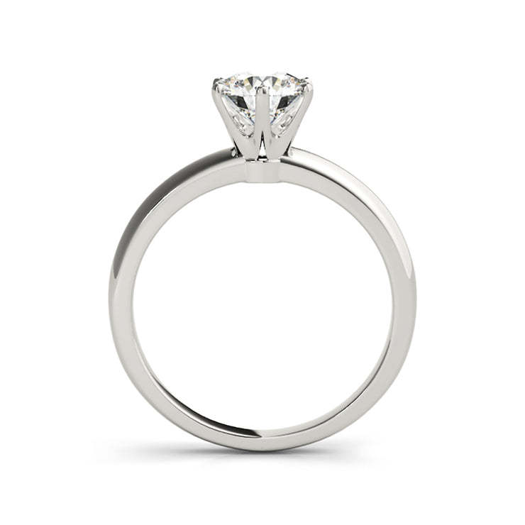 Six Prong Solitaire Round Brillaint Cut Diamond Engageemnt Ring(  0.5 CTW)