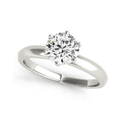 Six Prong Solitaire Round Brillaint Cut Diamond Engageemnt Ring(  0.5 CTW)