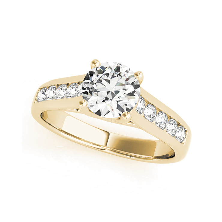 Round Brilliant Cut Trellis Crown Diamond Engagement Ring(  0.8 CTW)