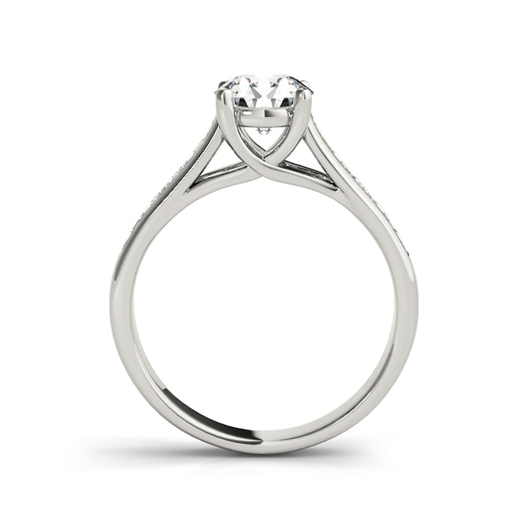 Round Brilliant Cut Trellis Crown Diamond Engagement Ring(  0.8 CTW)