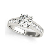 Round Brilliant Cut Trellis Crown Diamond Engagement Ring(  0.8 CTW)