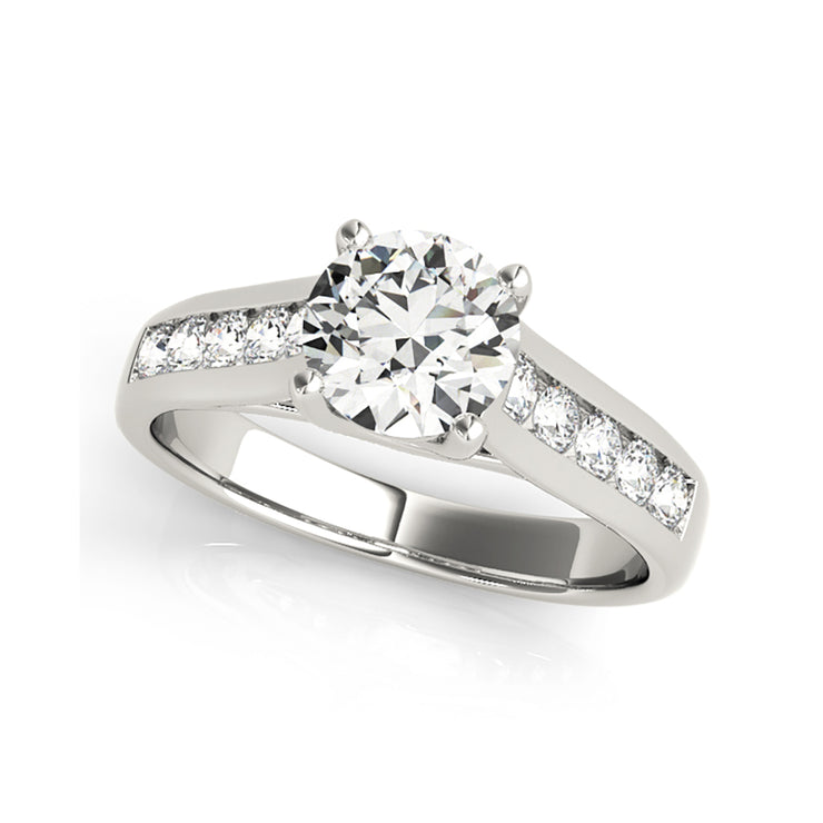 Round Brilliant Cut Trellis Crown Diamond Engagement Ring(  0.8 CTW)