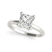 Princess Cut Solitaire Diamond Crown Engagement Ring(  0.62 CTW)
