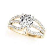 Fancy Multi-Stone Split Shank Diamond Engagament Ring(  1.02 CTW)