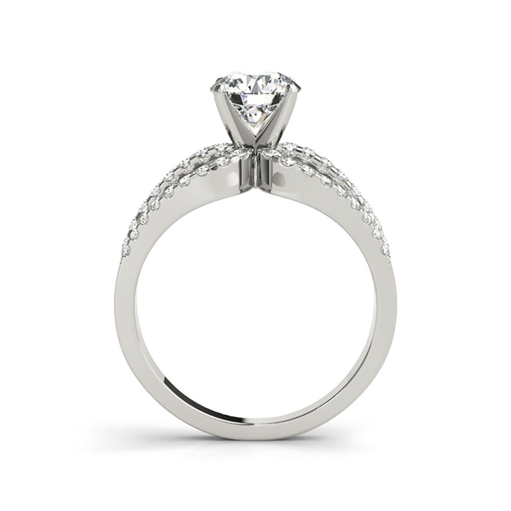 Fancy Multi-Stone Split Shank Diamond Engagament Ring(  1.02 CTW)