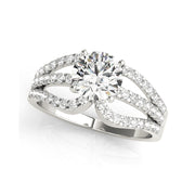 Fancy Multi-Stone Split Shank Diamond Engagament Ring(  1.02 CTW)