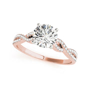 High Profile Solitaire With Infinity Shank Diamond Engagement Ring(  0.72 CTW)