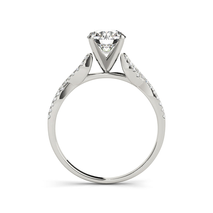 High Profile Solitaire With Infinity Shank Diamond Engagement Ring(  0.72 CTW)