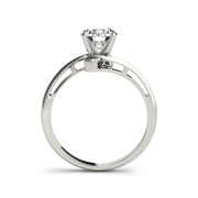 4-Prong Round Solitaire Dainty Bypass Diamond Engagement Ring(  0.5 CTW)