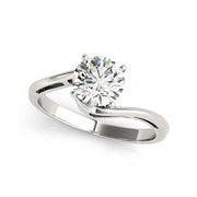 4-Prong Round Solitaire Dainty Bypass Diamond Engagement Ring(  0.5 CTW)