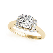 Contemporary Solitaire With Accented Side Shank Engagement Ring(  0.84 CTW)