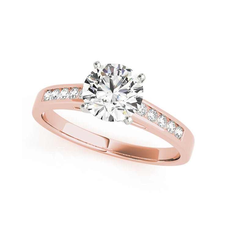 Round Brilliant Cut Channel Set Diamond Band Engagement Ring(  0.75 CTW)