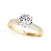 Round Brilliant Cut Channel Set Diamond Band Engagement Ring(  0.75 CTW)