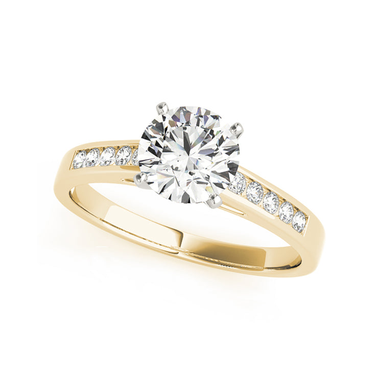 Round Brilliant Cut Channel Set Diamond Band Engagement Ring(  0.75 CTW)