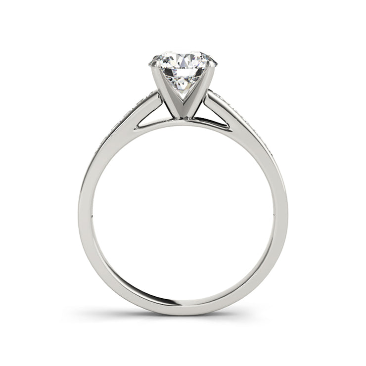 Round Brilliant Cut Channel Set Diamond Band Engagement Ring(  0.75 CTW)
