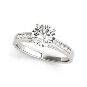 Round Brilliant Cut Channel Set Diamond Band Engagement Ring(  0.75 CTW)