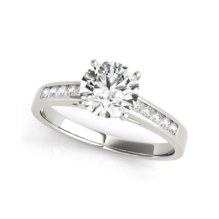 Round Brilliant Cut Channel Set Diamond Band Engagement Ring(  0.75 CTW)