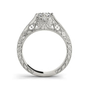 Classic Round Diamond Solitaire With Carved Engagement Ring(  0.6 CTW)