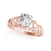 Vintage Flair Round Brilliant Cut Solitaire Diamond Engagement Ring(  0.5 CTW)