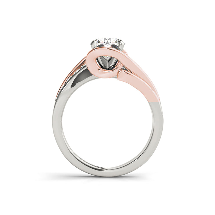 Round Twist Halo With Split Shank Diamond Engagement Ring(  0.58 CTW)