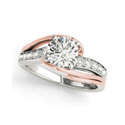 Round Twist Halo With Split Shank Diamond Engagement Ring(  0.58 CTW)