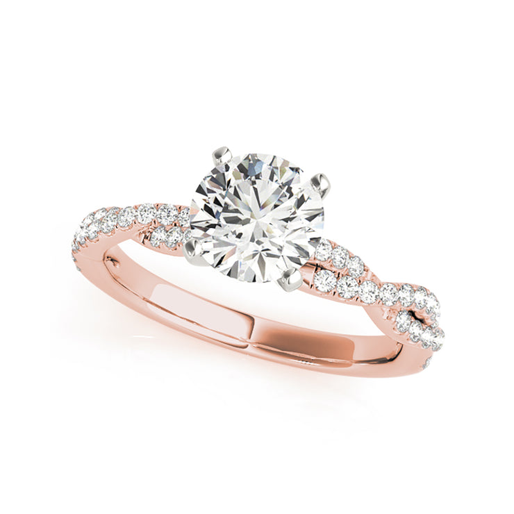 Round Solitaire Infinity Diamond Shank Engagement Ring(  0.69 CTW)