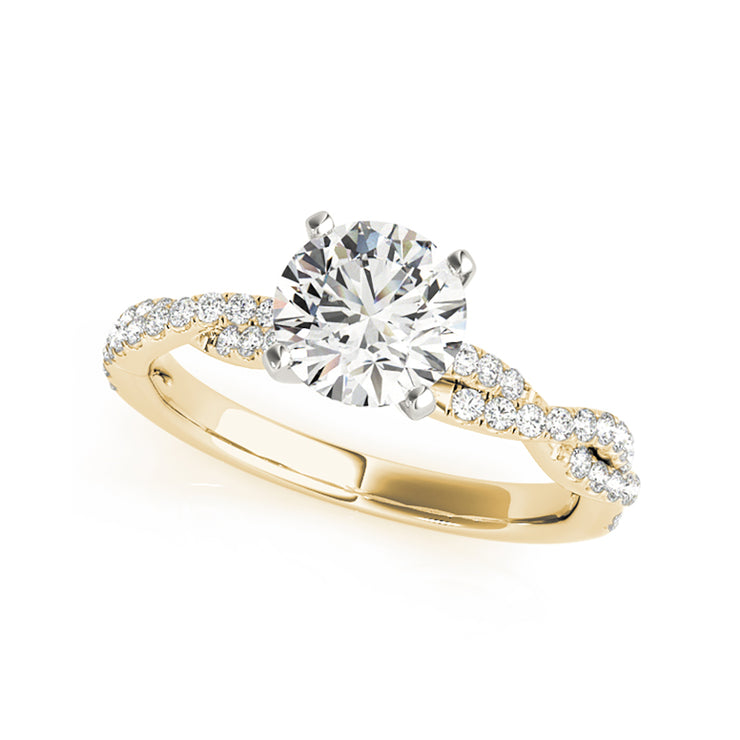 Round Solitaire Infinity Diamond Shank Engagement Ring(  0.69 CTW)