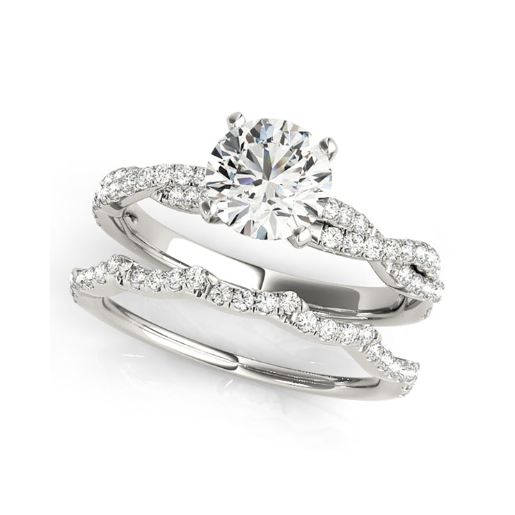 Round Solitaire Infinity Diamond Shank Engagement Ring(  0.69 CTW)