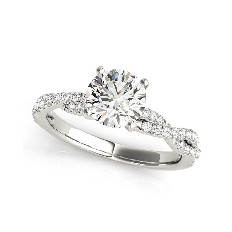 Round Solitaire Infinity Diamond Shank Engagement Ring(  0.69 CTW)