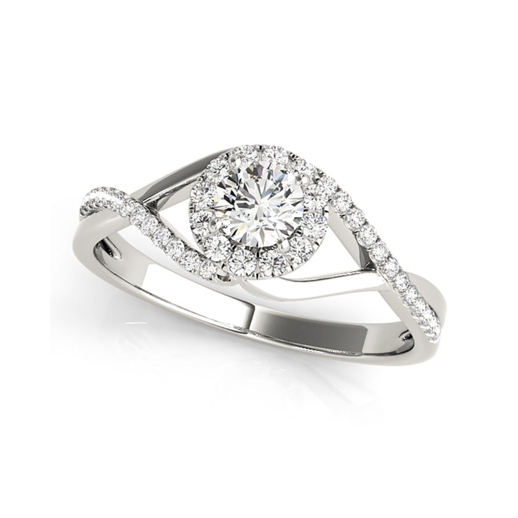 Round Brilliant Cut Diamond Infinity Designed Shank Engagement Ring(  0.67 CTW)